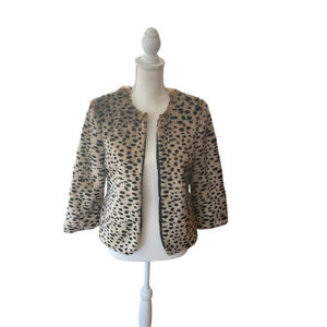 Kut From The Cloth Faux Fur Leopard Print Jacket Size S